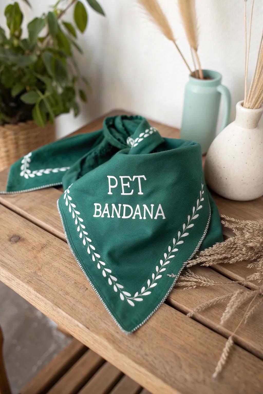 Add a touch of style to your pet's wardrobe with a handcrafted bandana, personalized just for them!