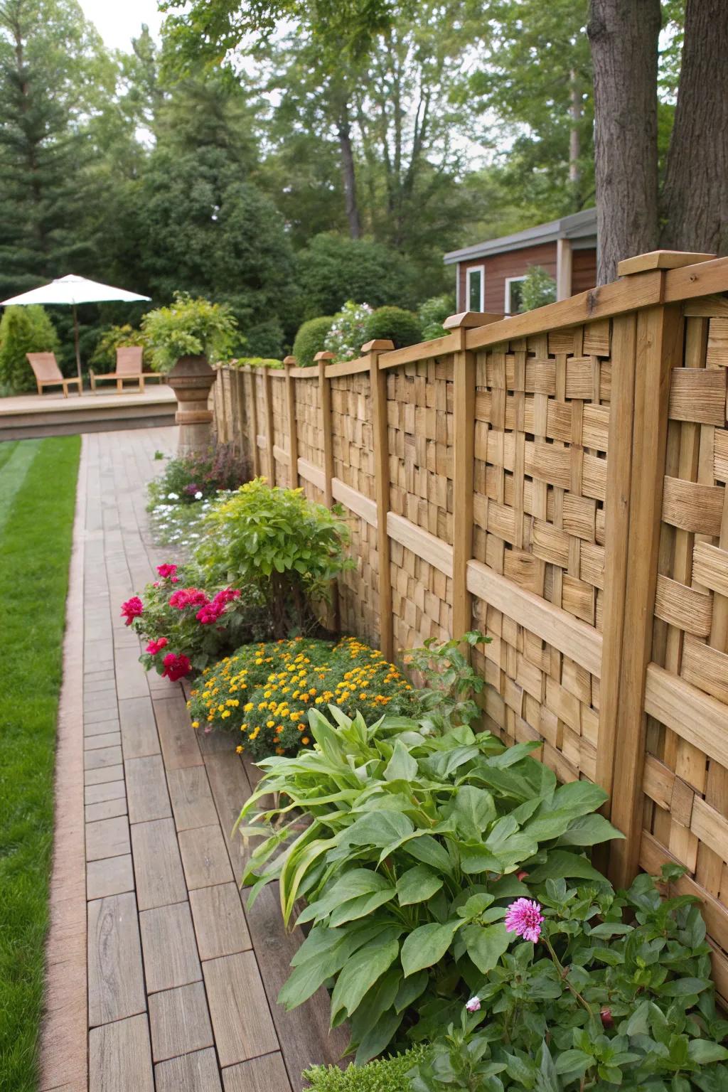Basket weave barriers add texture and creativity.
