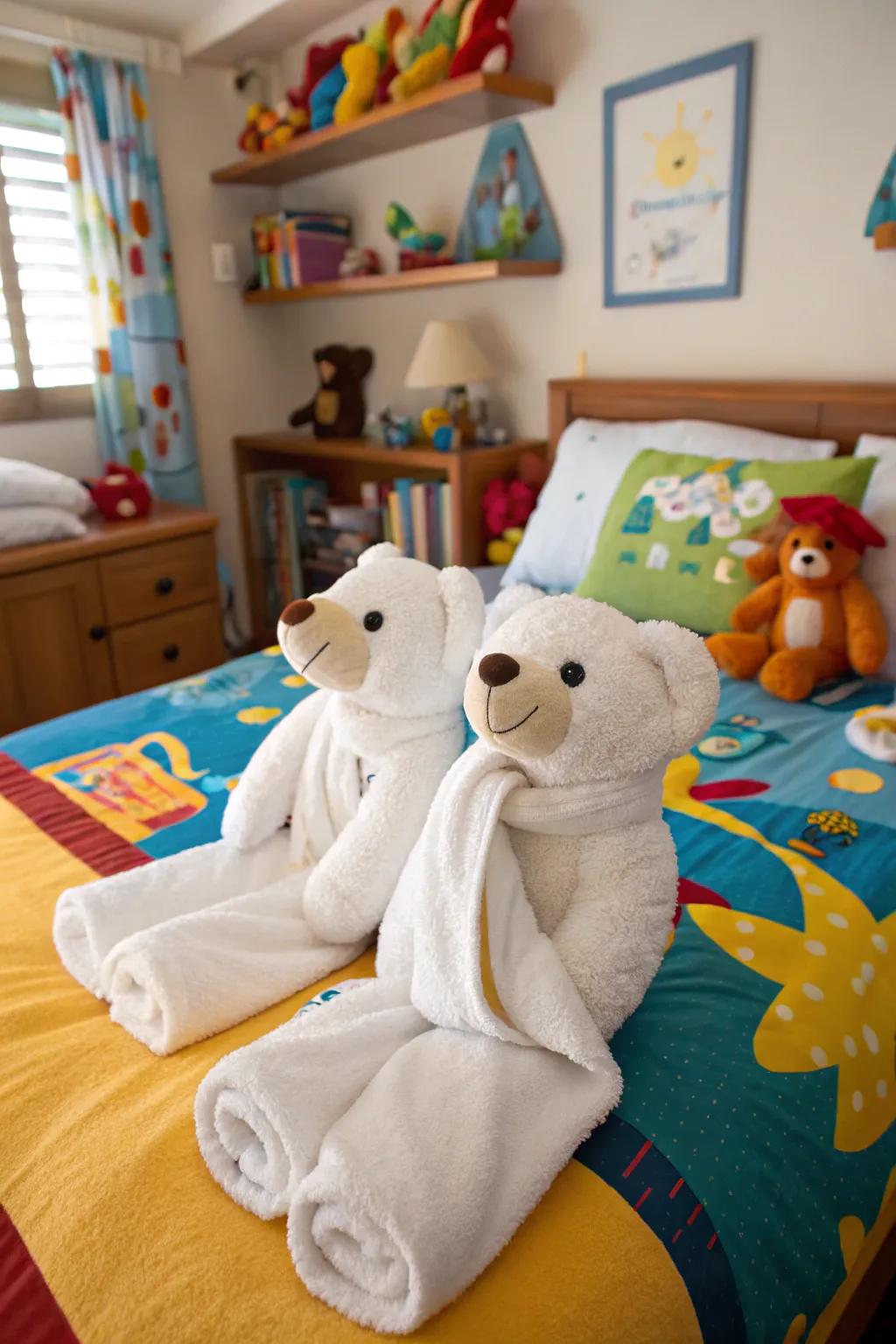 Thrill visitors through soft toy-styled cloth creations.