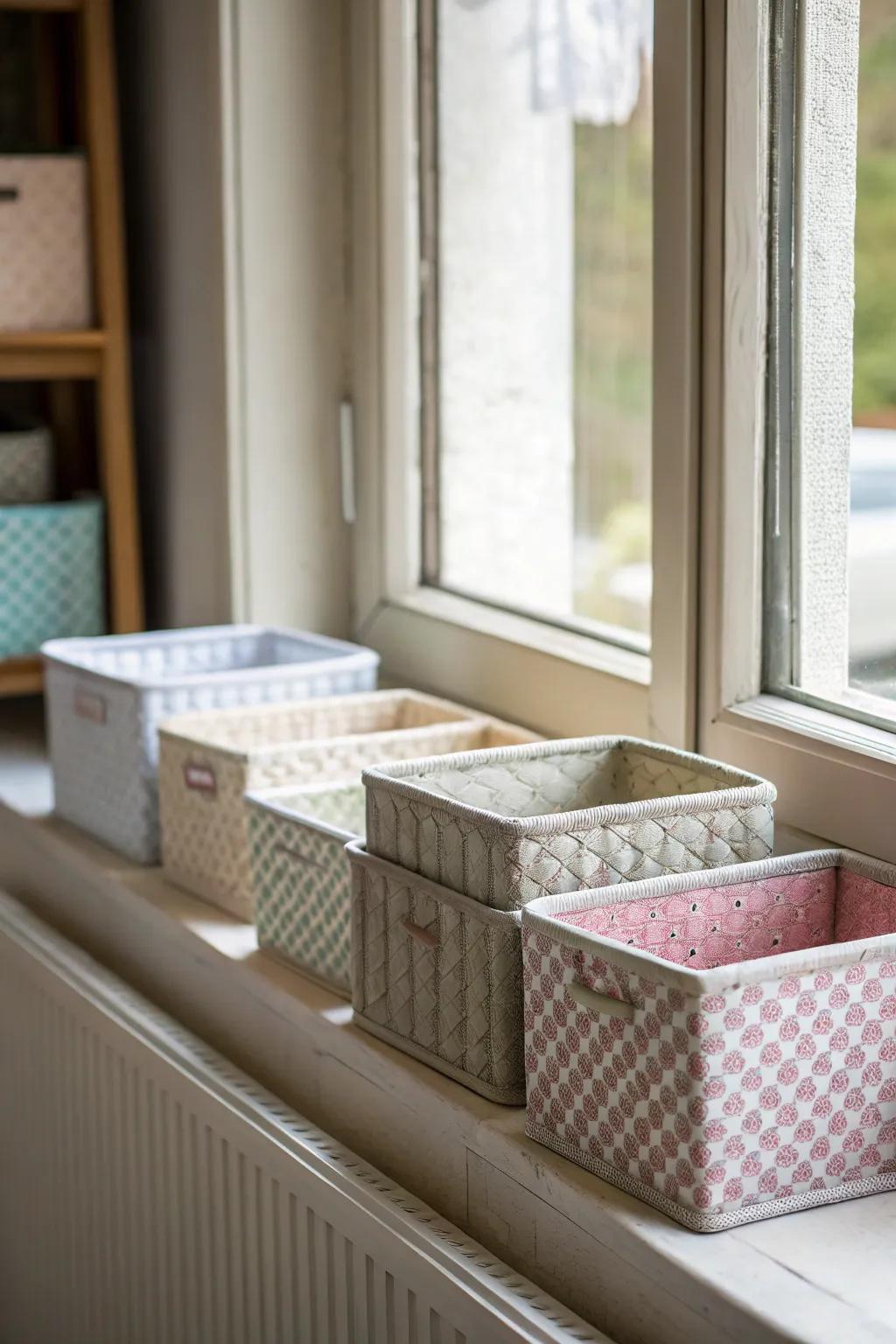 Window ledges provide extra storage space while remaining clutter-free.