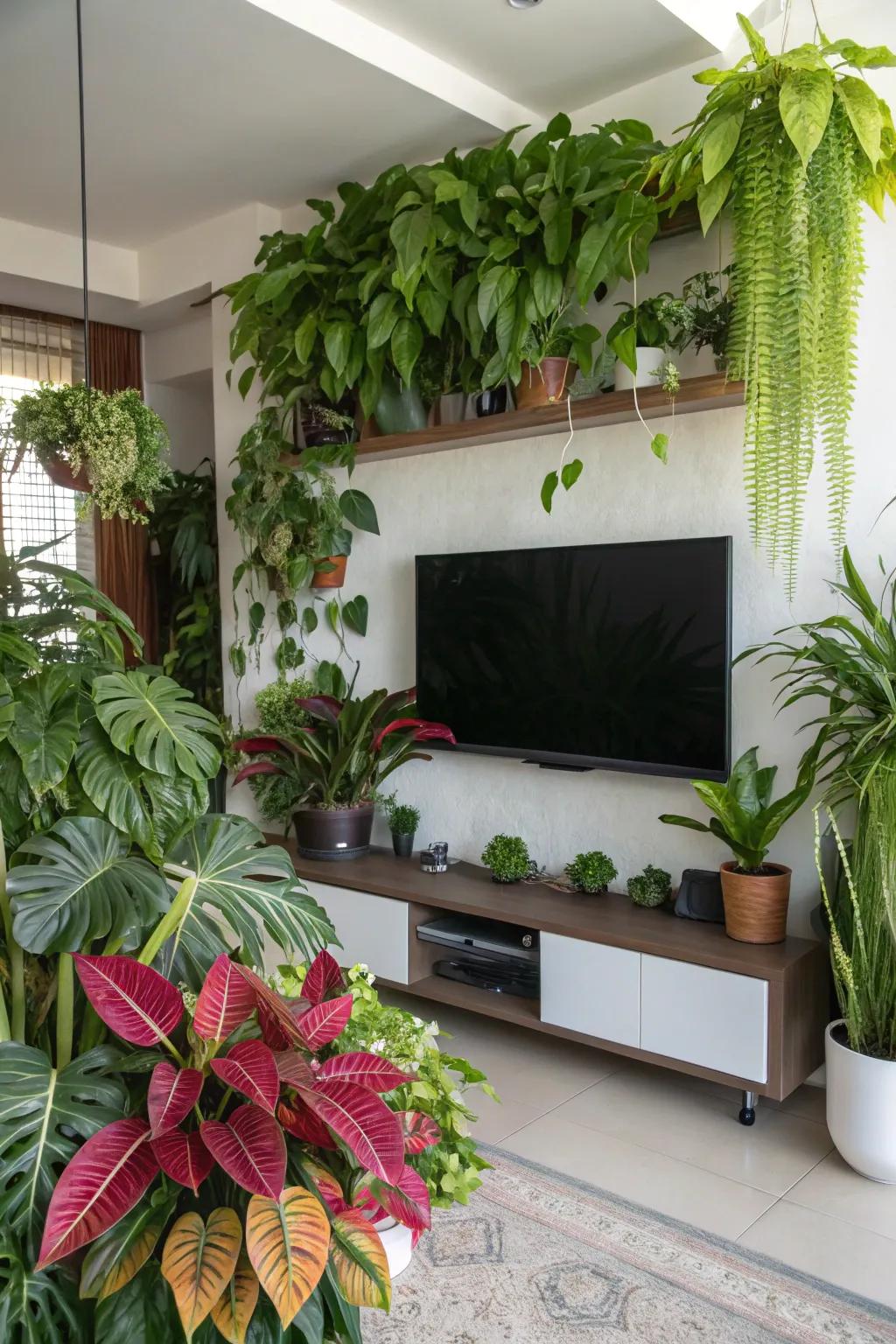 Botanicals introduce vitality and freshness to your TV zone.