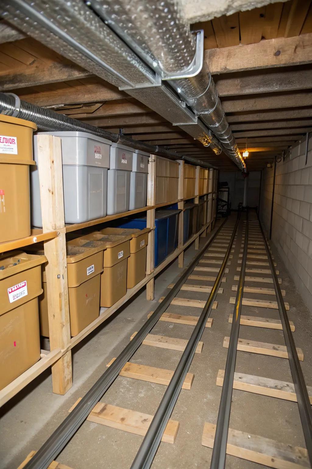 Sliding tracks offer easy access to your stored items.