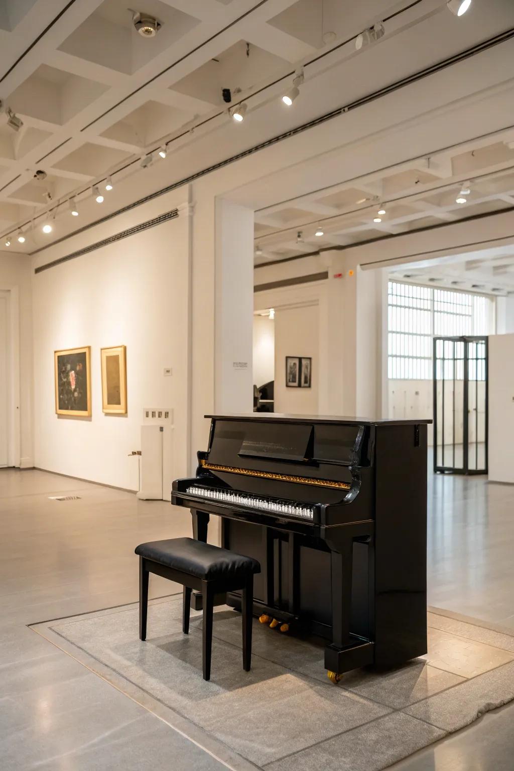 Let your piano's elegance speak for itself in a minimal setting.