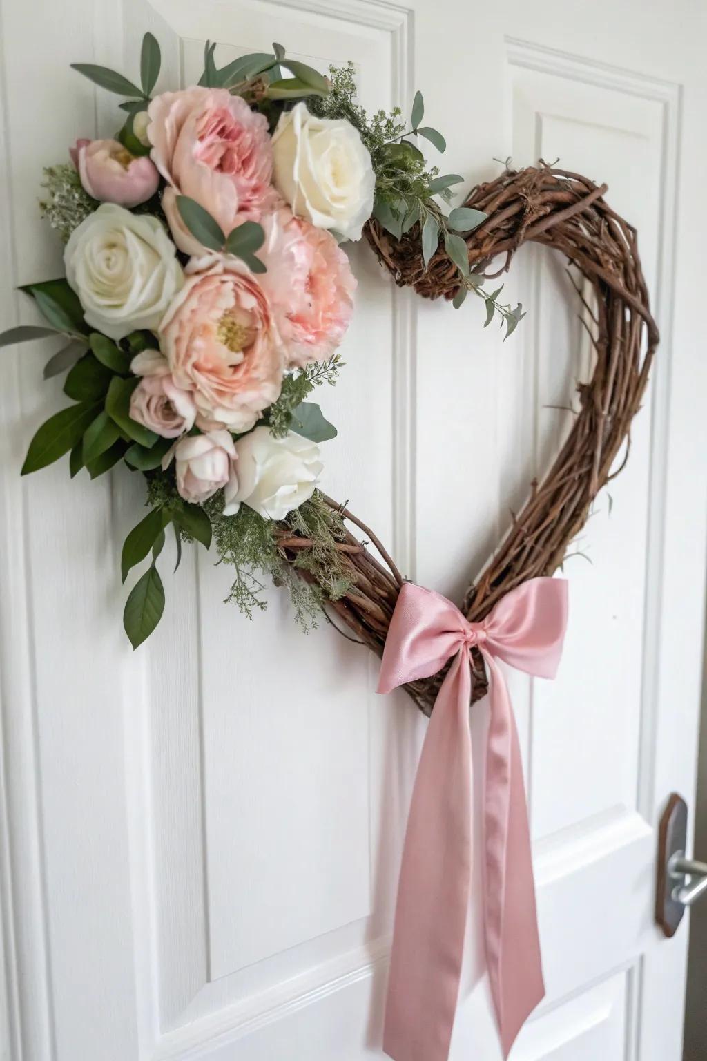 Embrace timeless elegance using this exquisitely designed twisted vine and simulated bloom wreath.