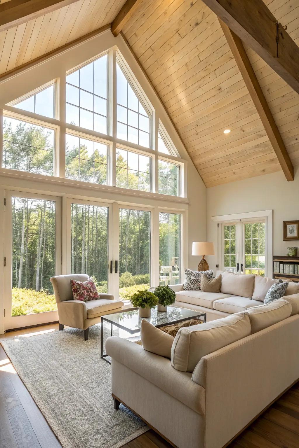 Natural light floods the room, enhanced by complementary fixtures.