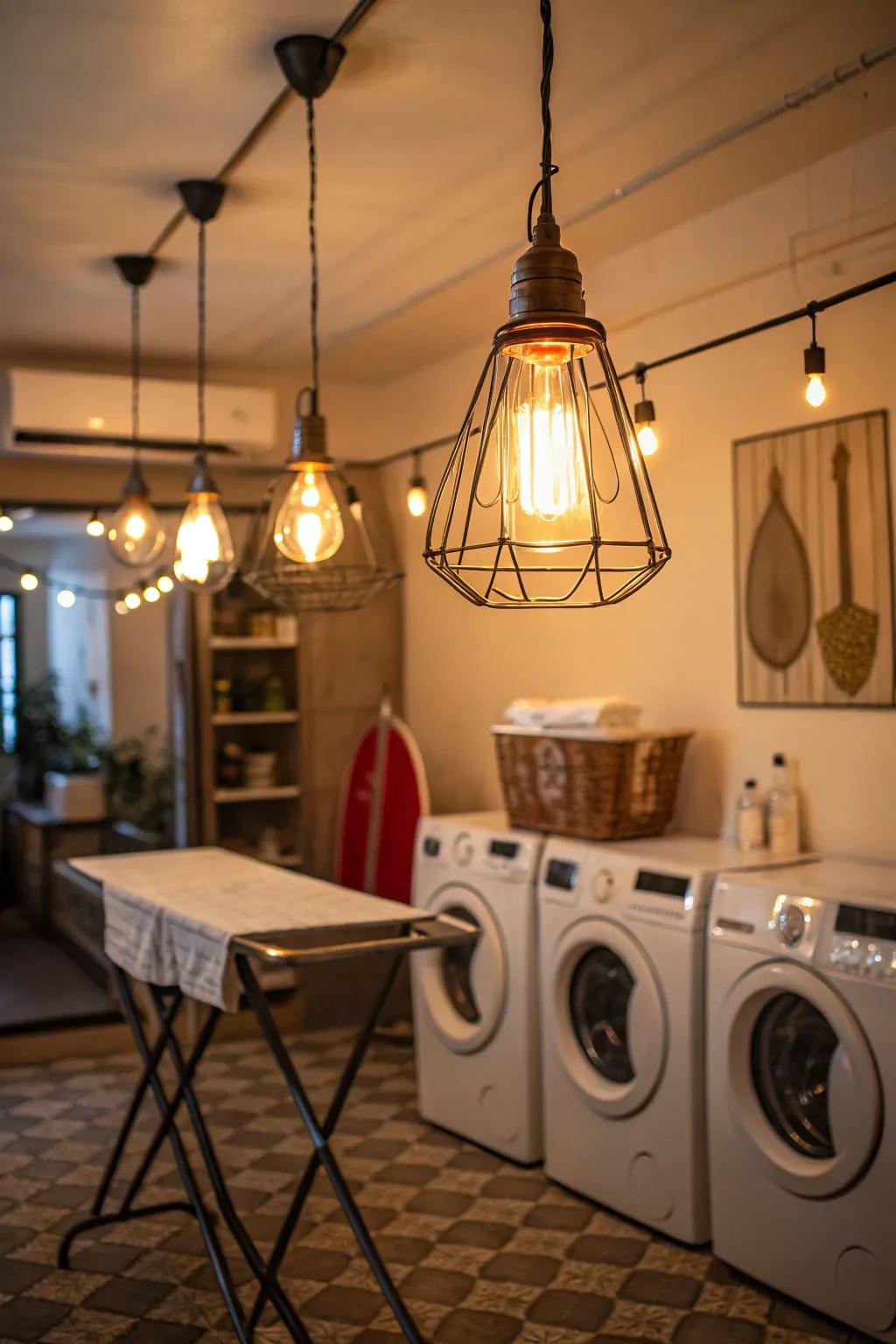 Classic illumination that elevates the area's nostalgic ambiance.