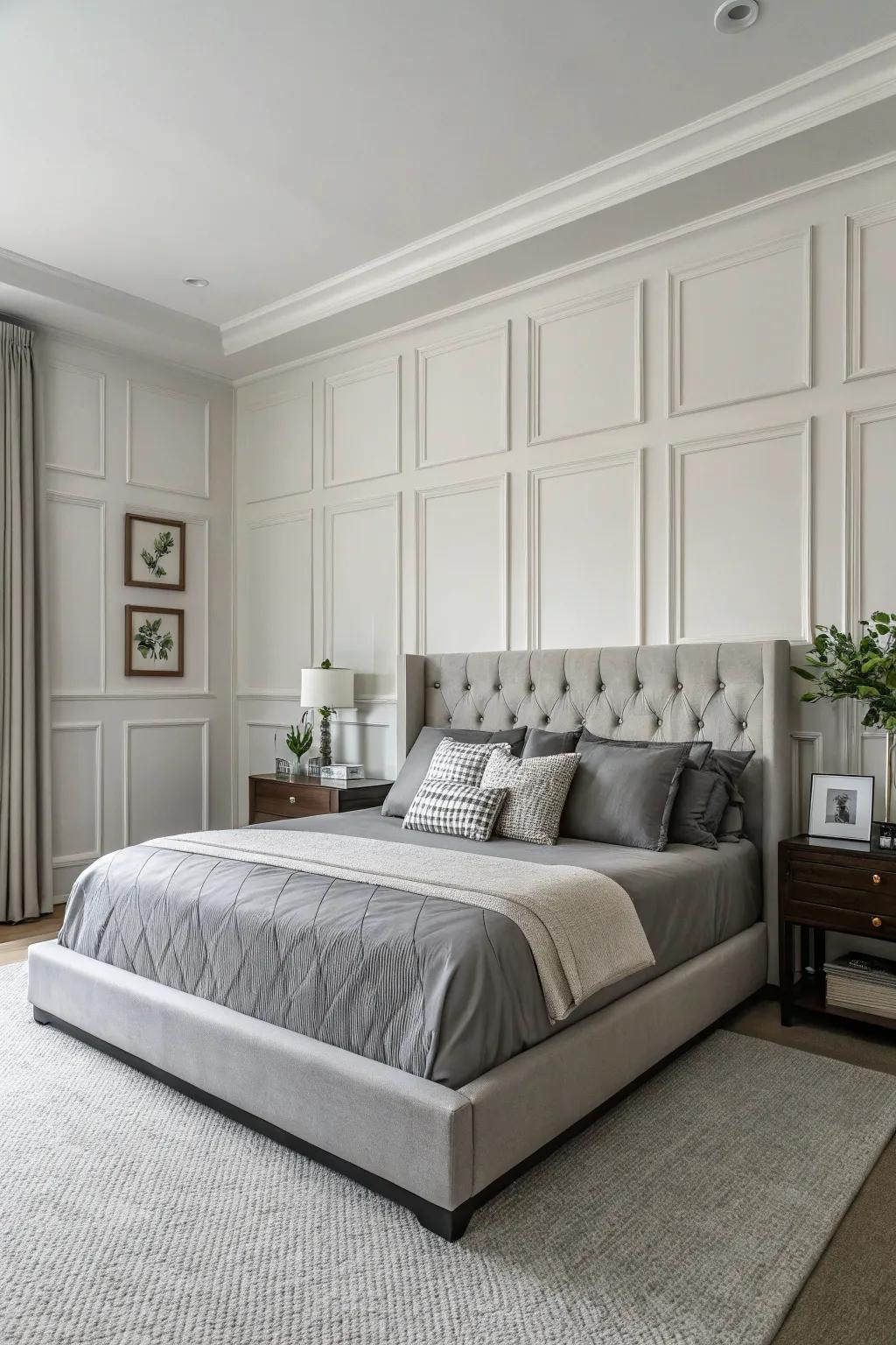 Minimalist paneling is ideal for a sophisticated, modern room.