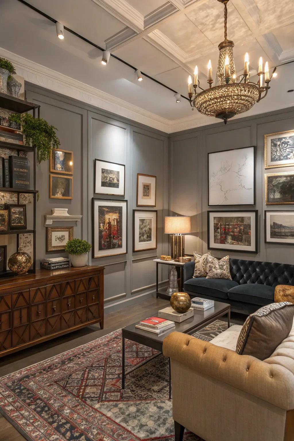 Blend modern and traditional styles with mixed moldings.