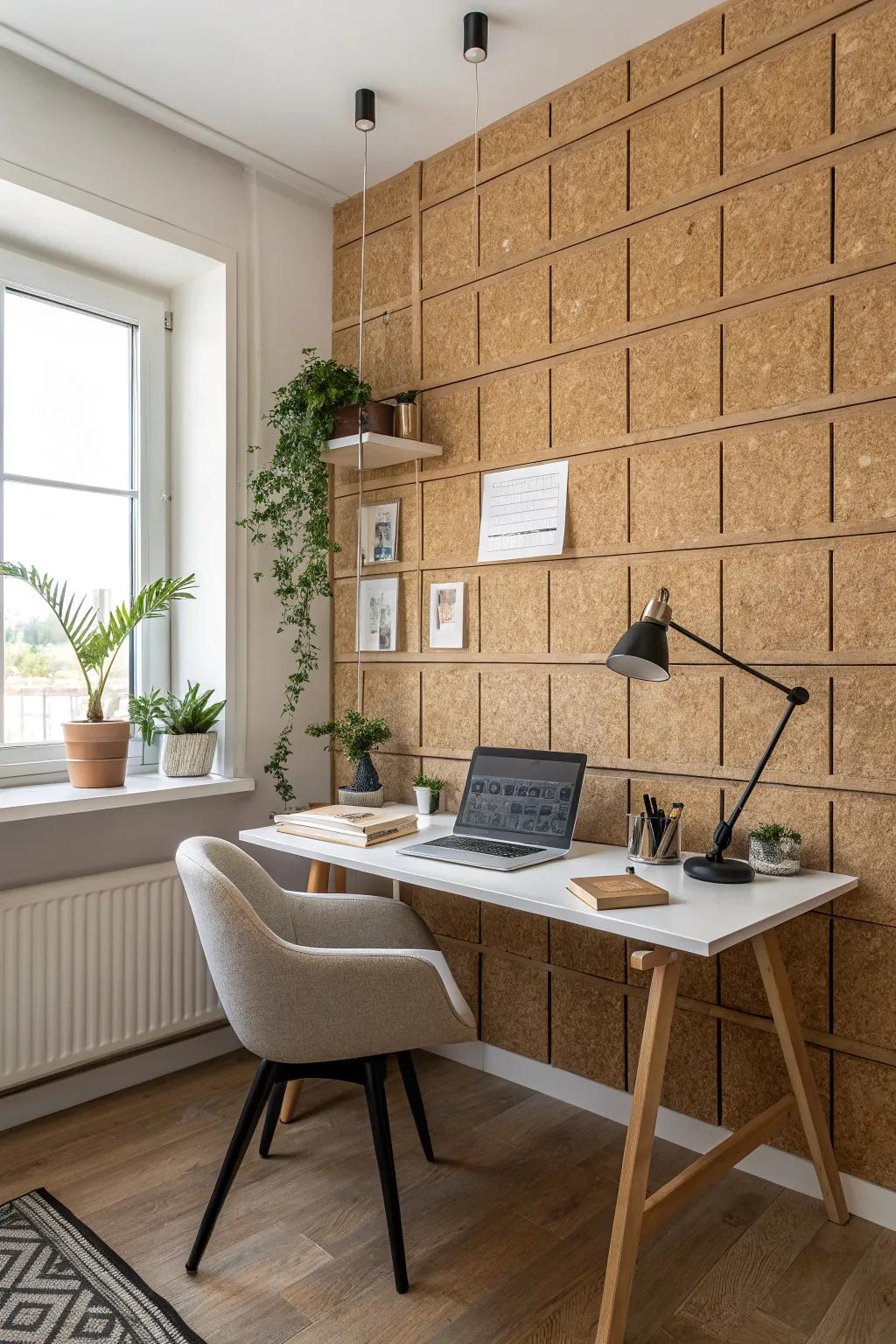 Experience quiet comfort with cork panels.
