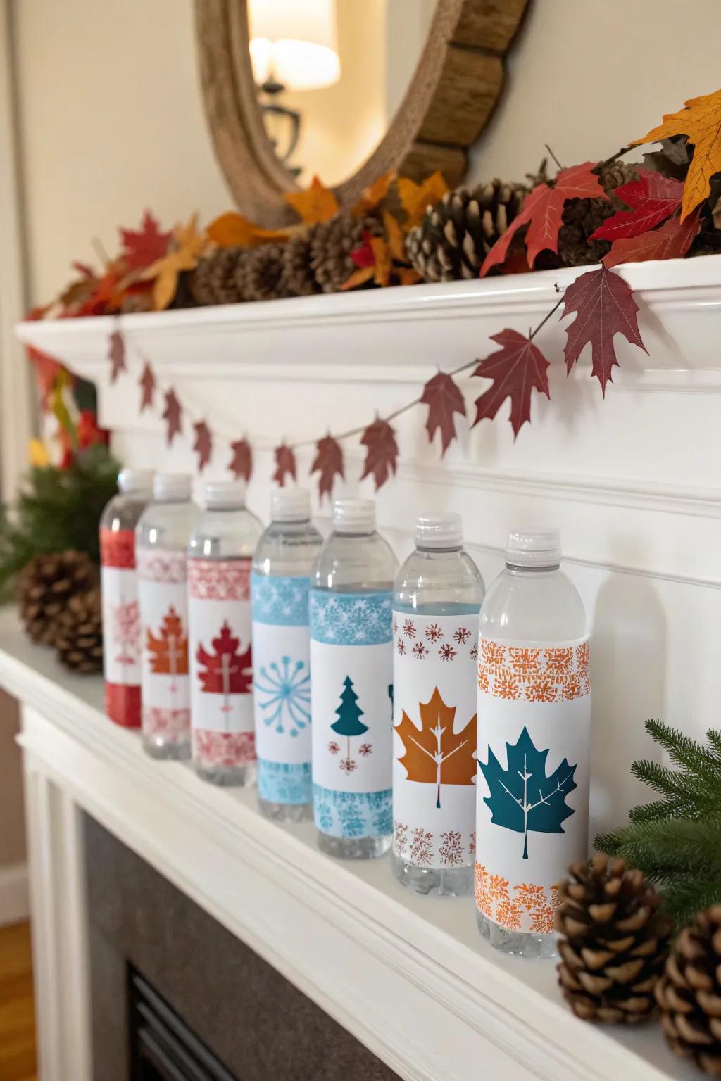 Seasonal hydration bottle designs to complement evolving decor.