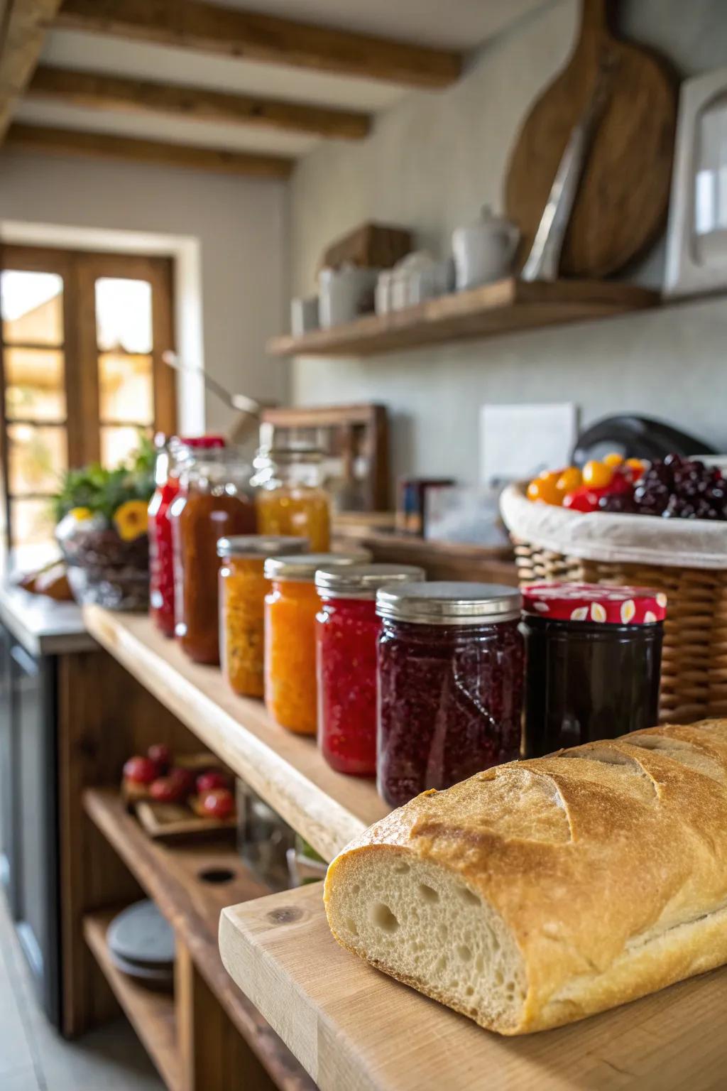 Homestyle fruit spreads for a touch of homemade goodness.