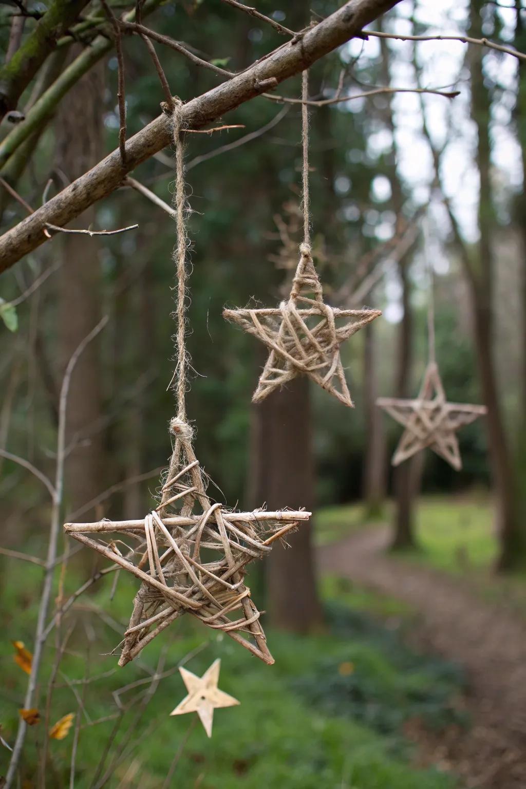 Rustic branch stars bring a hint of woodland magic to any room.