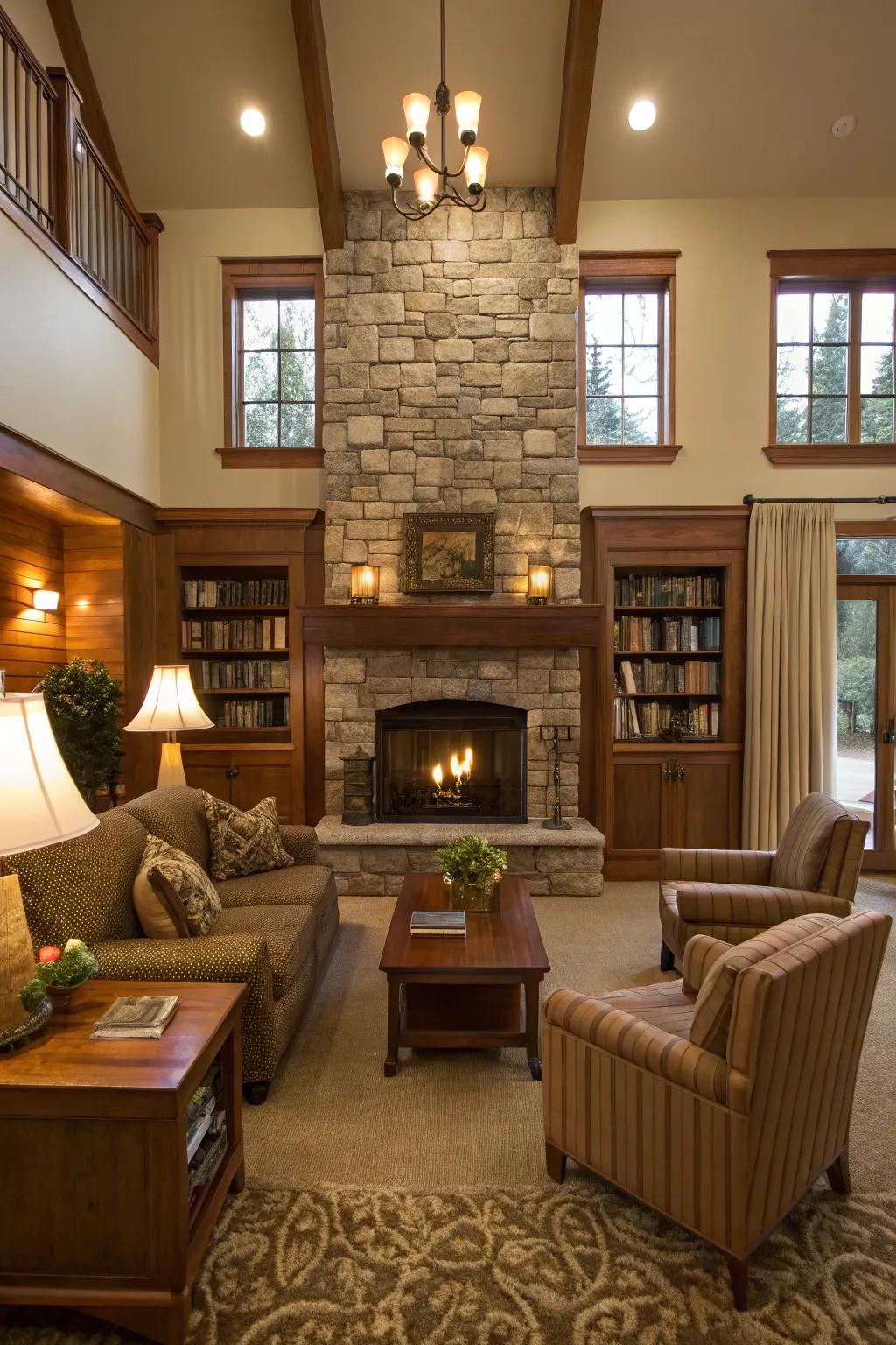 Organize your area with the fireplace serving as the core.