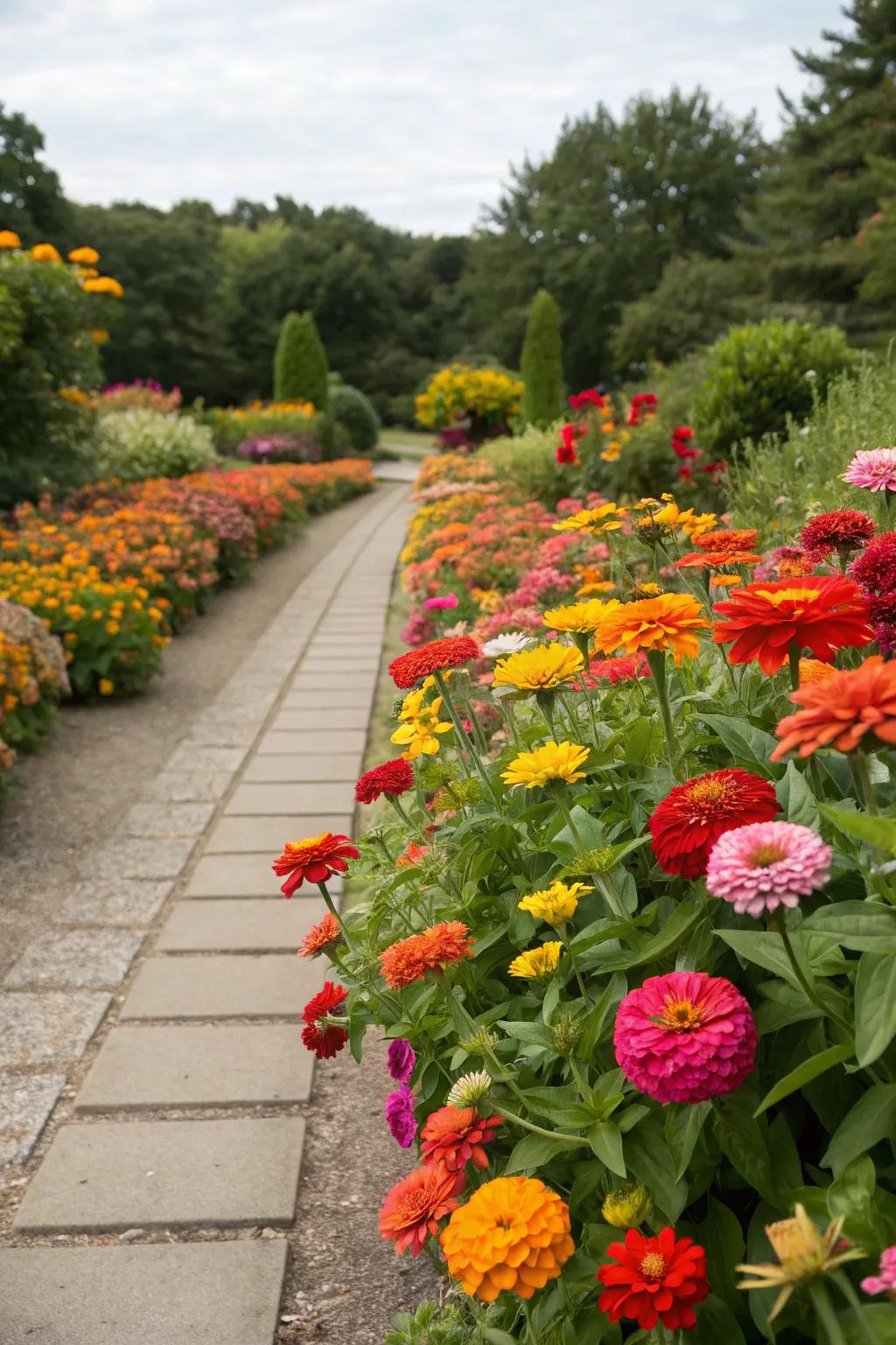 A welcoming garden route, surrounded by radiant Glowbloom borders.