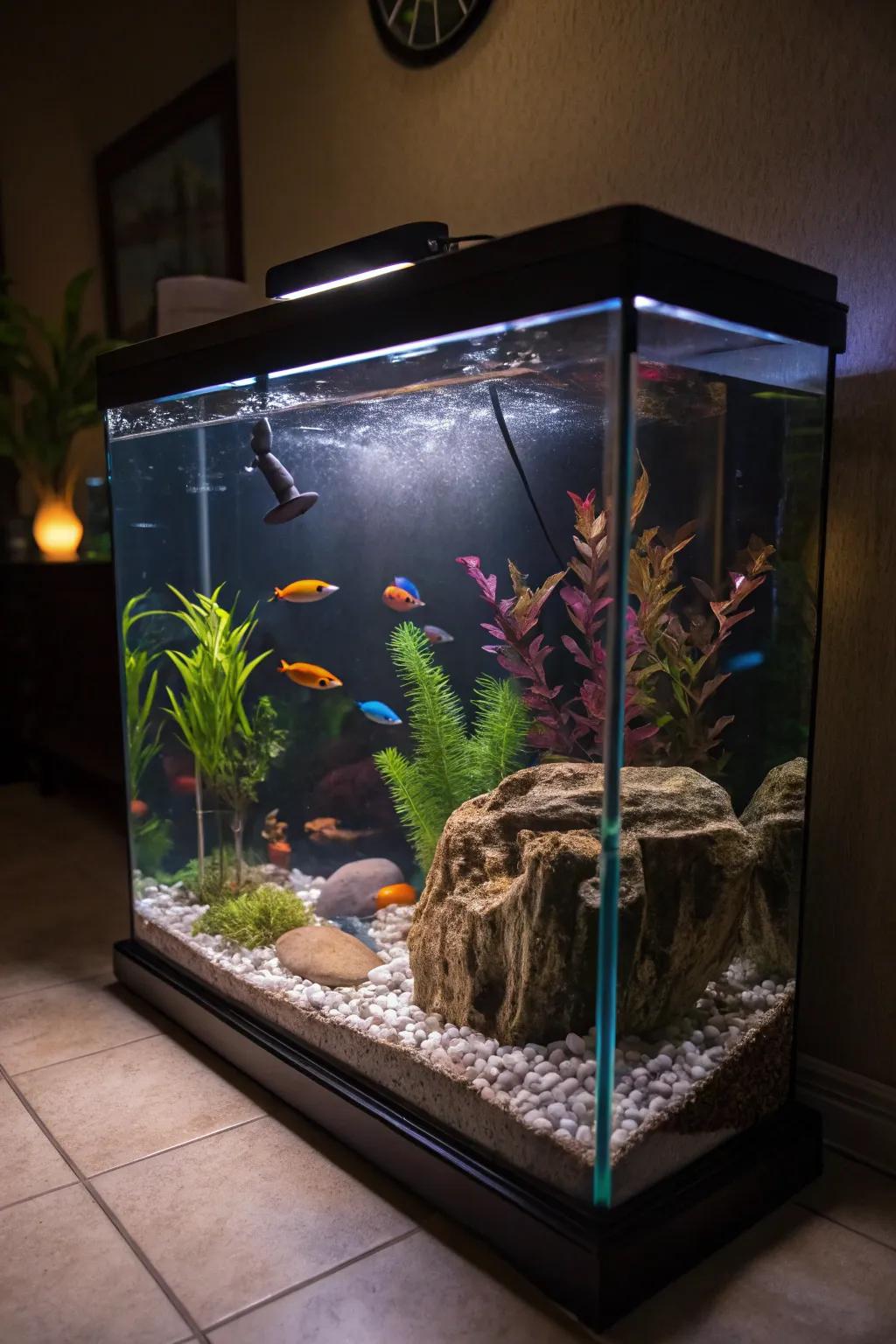 Accentuate your tank's splendor with inventive illumination.