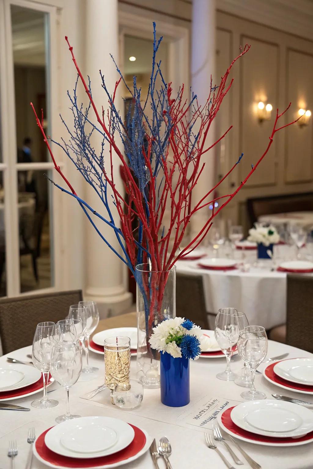 Pyrotechnic-inspired focal points append stature and theatricality to your table.