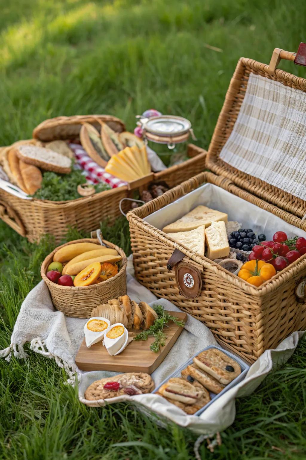 Customized Picnic Baskets offer a personal and convenient dining experience.