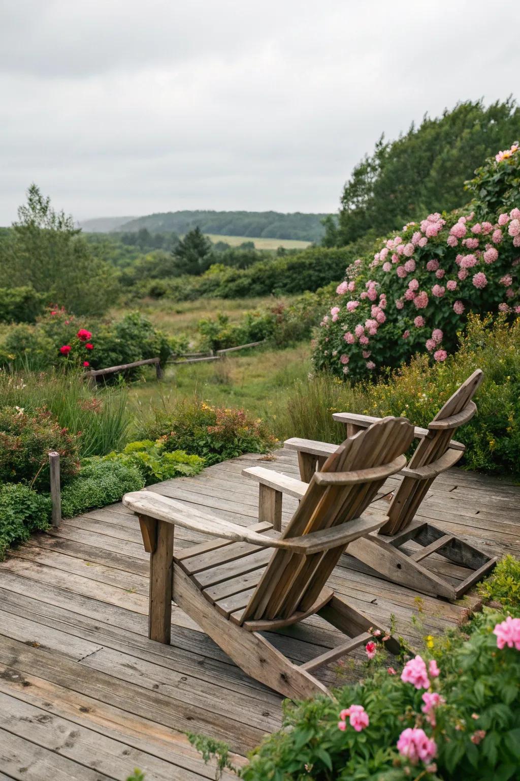 Inherent timber finishes for rustic charm.