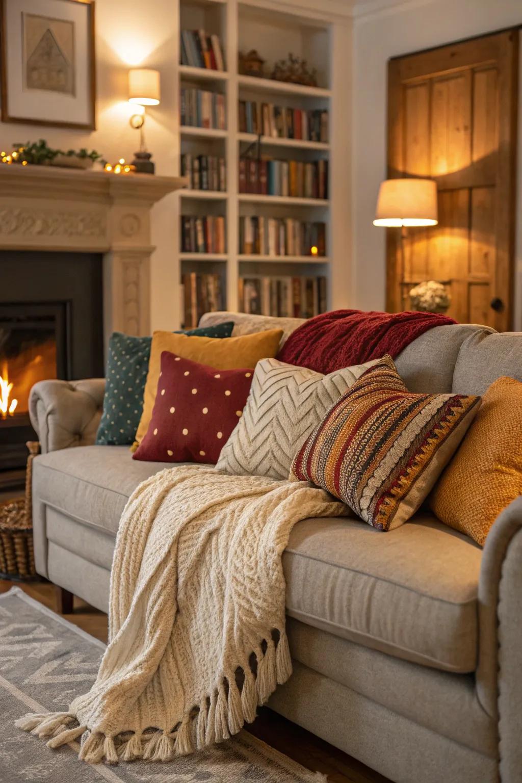 Comforting accents foster relaxation and ease.