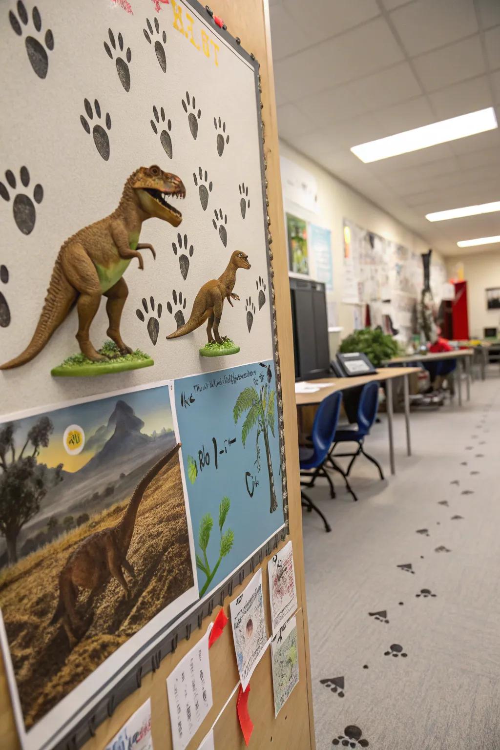 An adventurous dinosaur scene showcasing prehistoric giants.