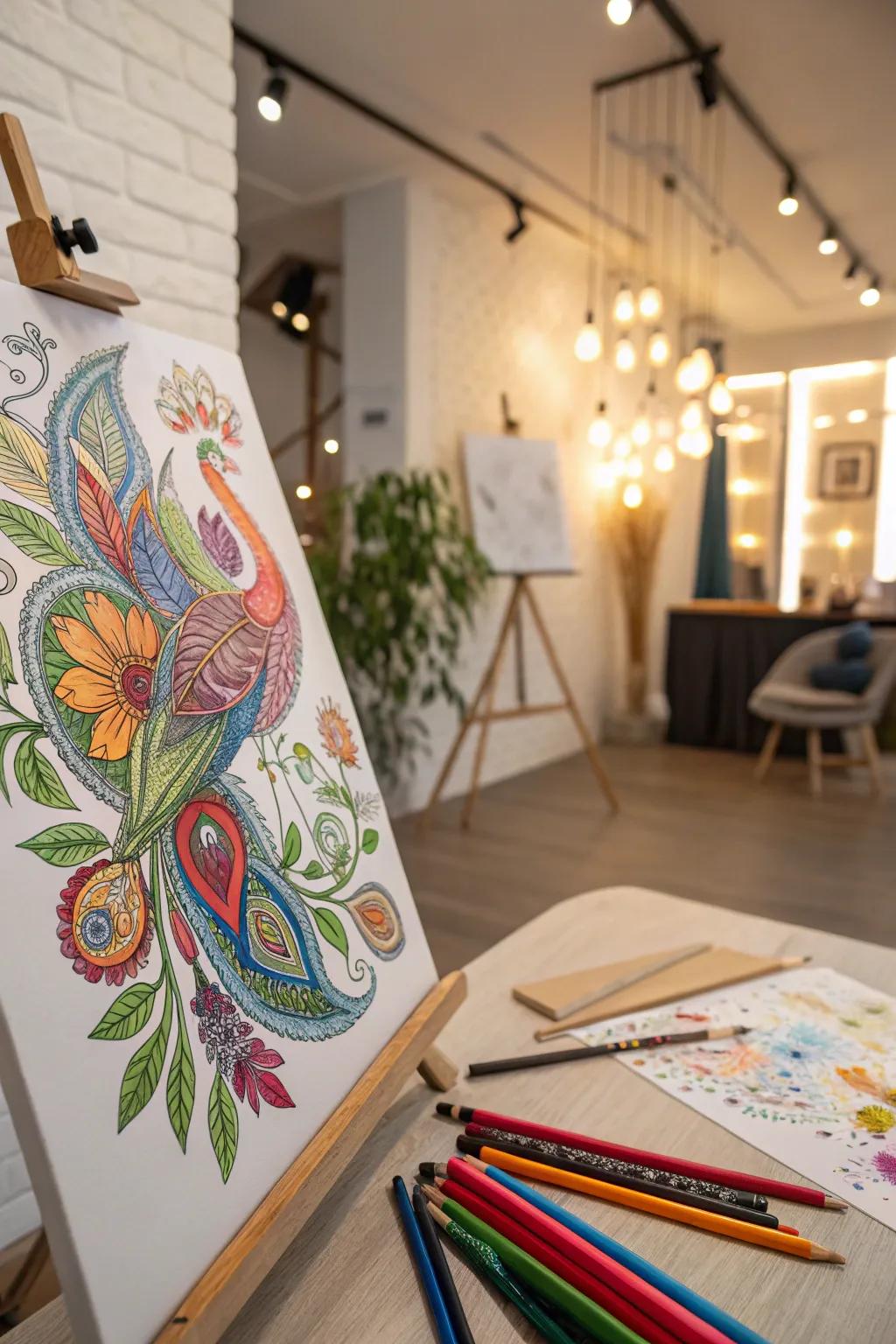 Colored pencil artworks bring vibrant detail to your space