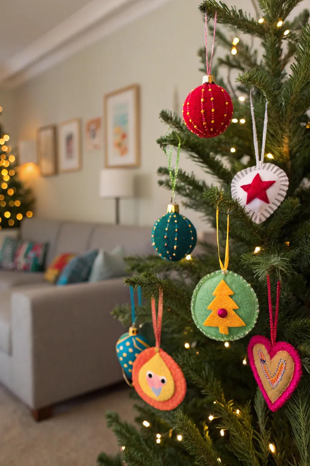 Charming fiber decorations that add a personal touch to festive decor.