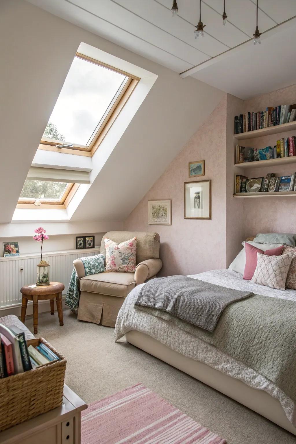 Flexible layouts render your attic bedroom multifunctional and efficient.