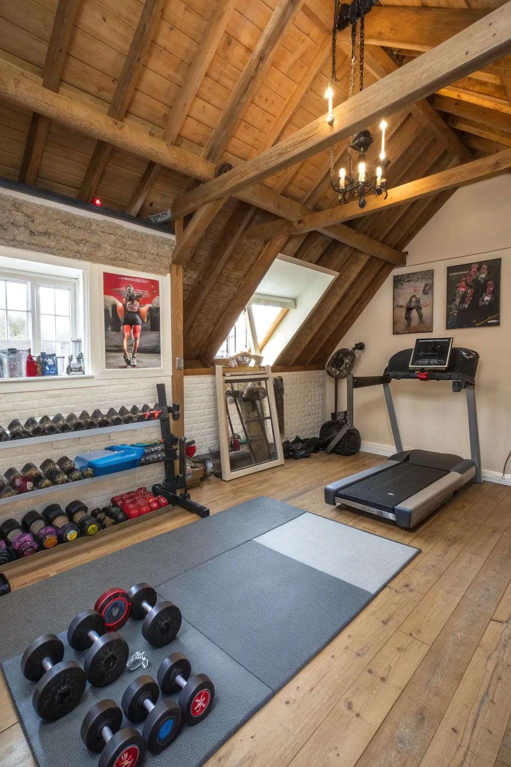 A compact yet efficient space for at-home fitness activities.