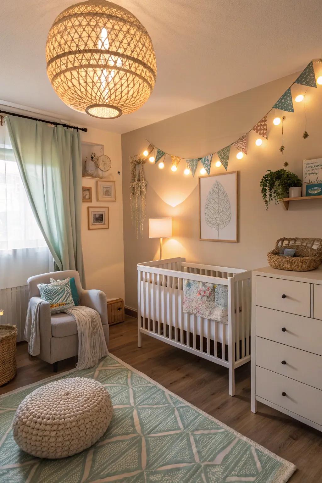 Eco-stylish lamps make a cozy scene.