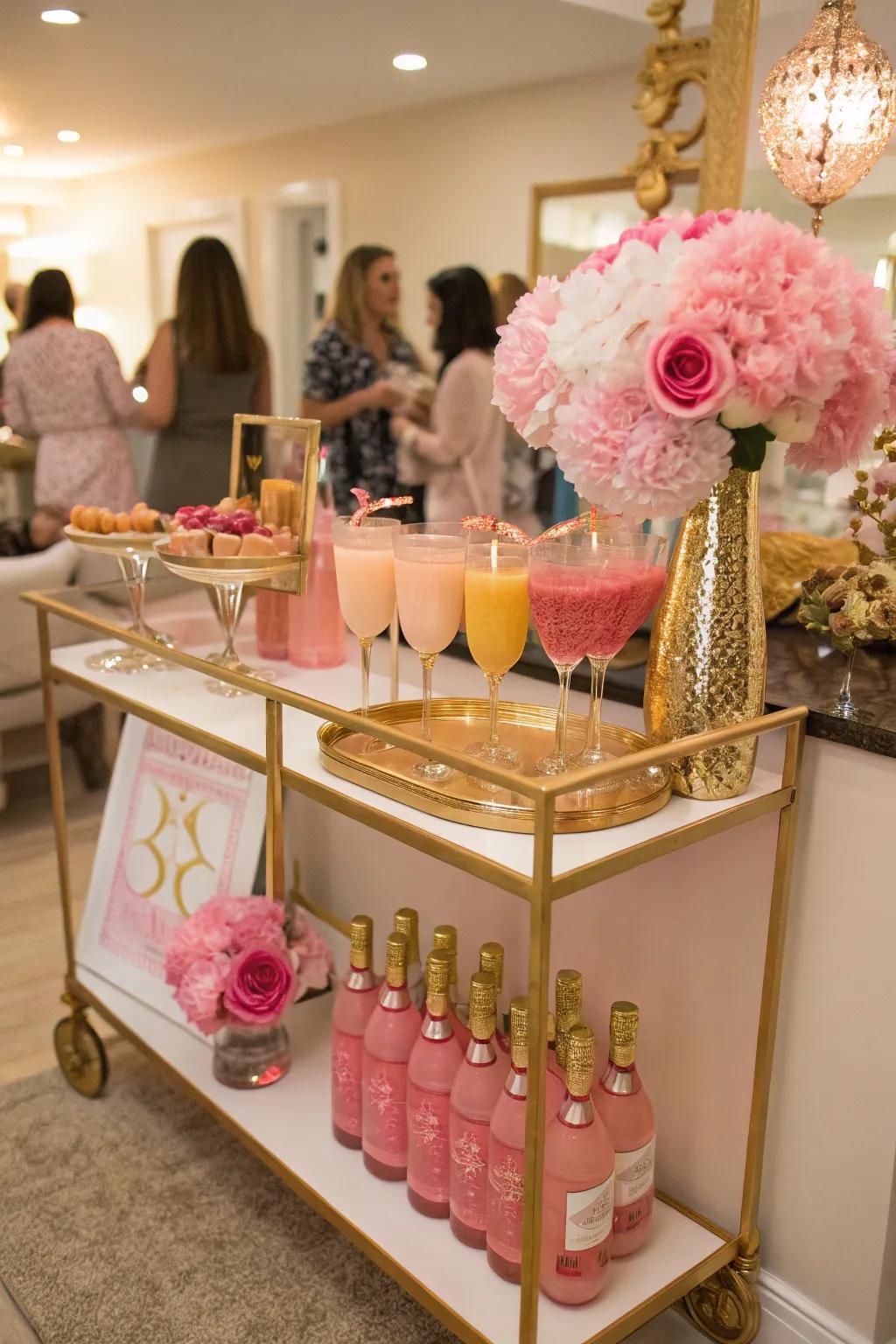 A themed beverage dispensary ensures guests stay refreshed.