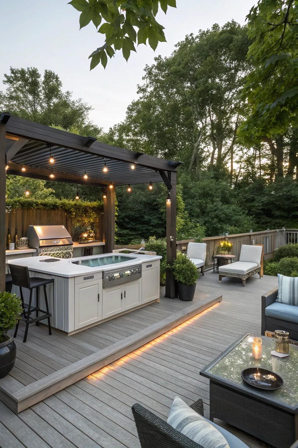 An outside kitchen adds usefulness and upgrades your facilitating capacities.