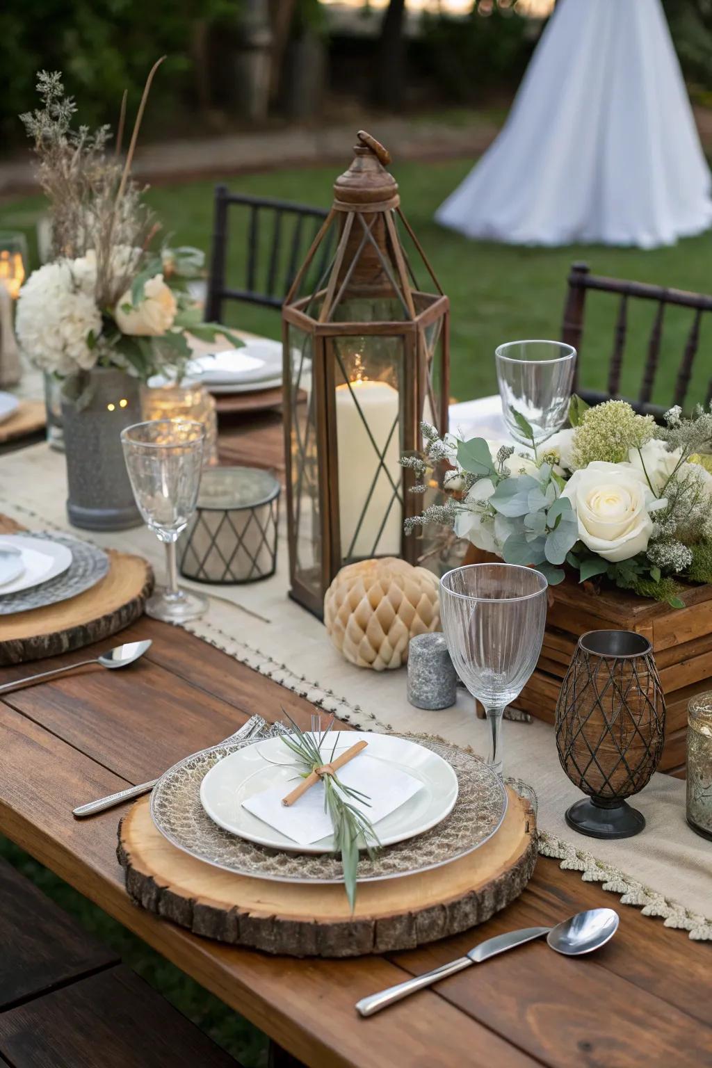 A sophisticated centerpiece uniting diverse materials.