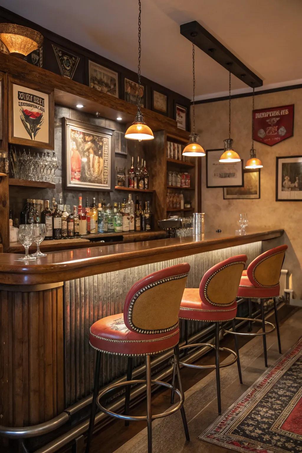 A themed bar creates an immersive and unique experience in your home.