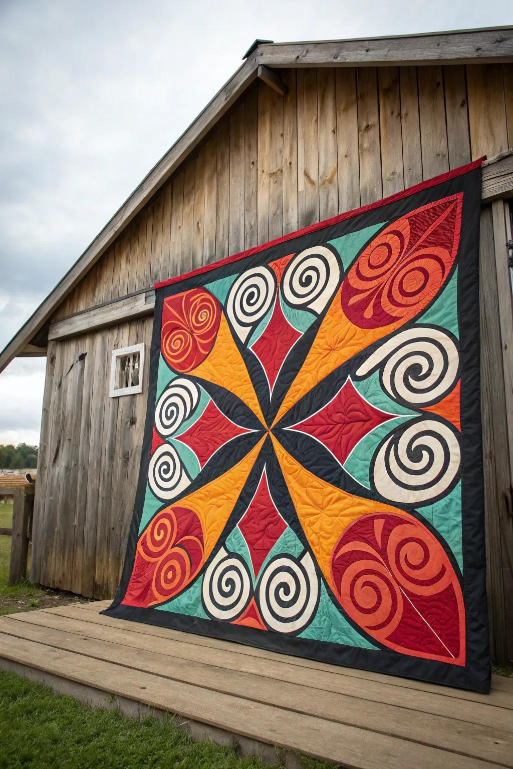 Abstract art barn quilt.