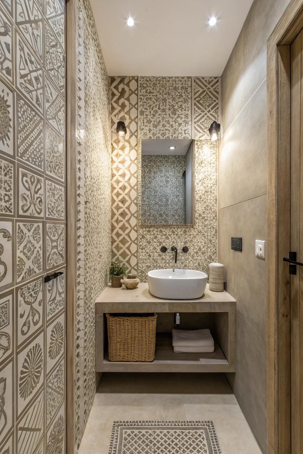 Textured walls build visual intrigue and contrast.