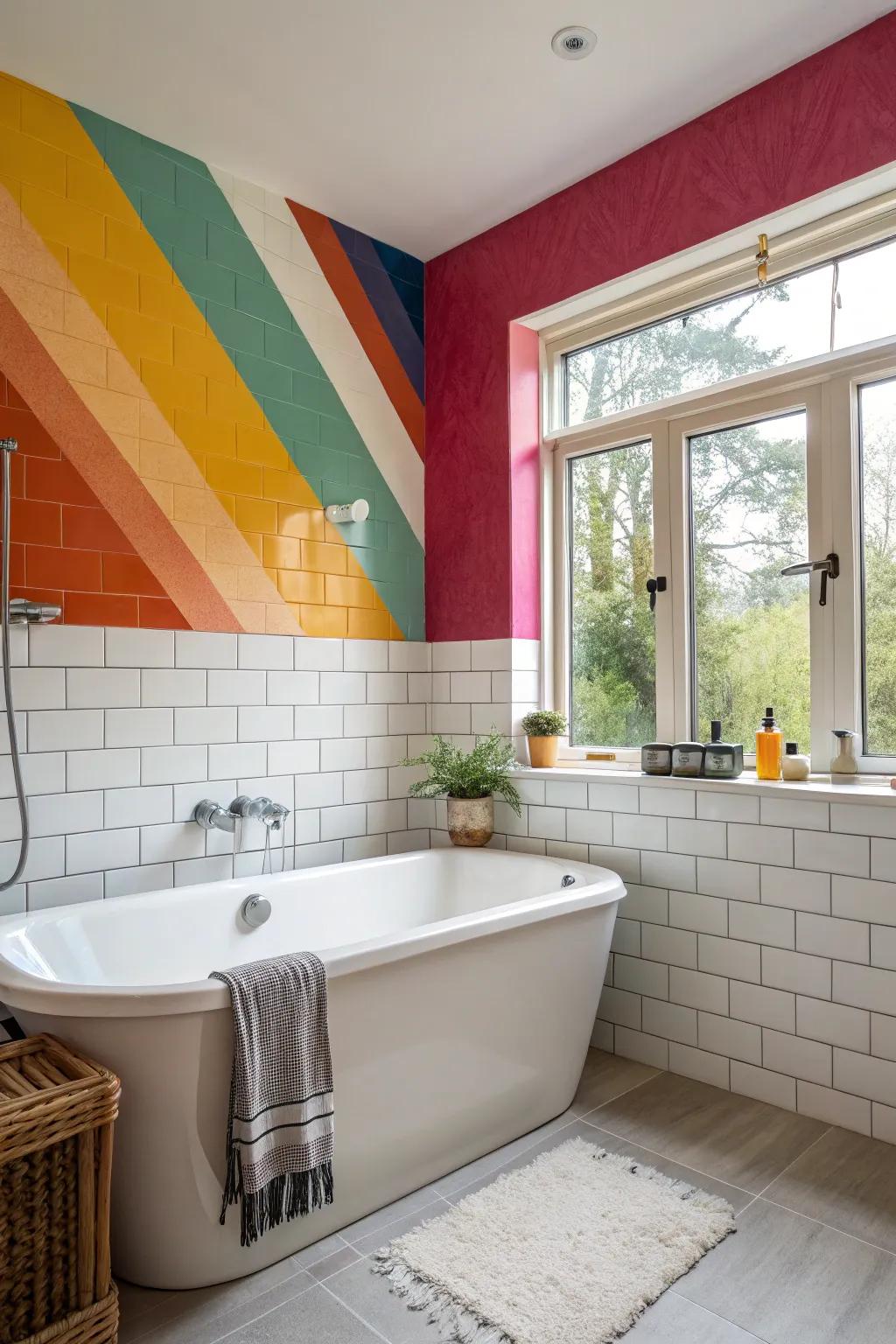 Feature walls add personality and make your bathtub area pop.