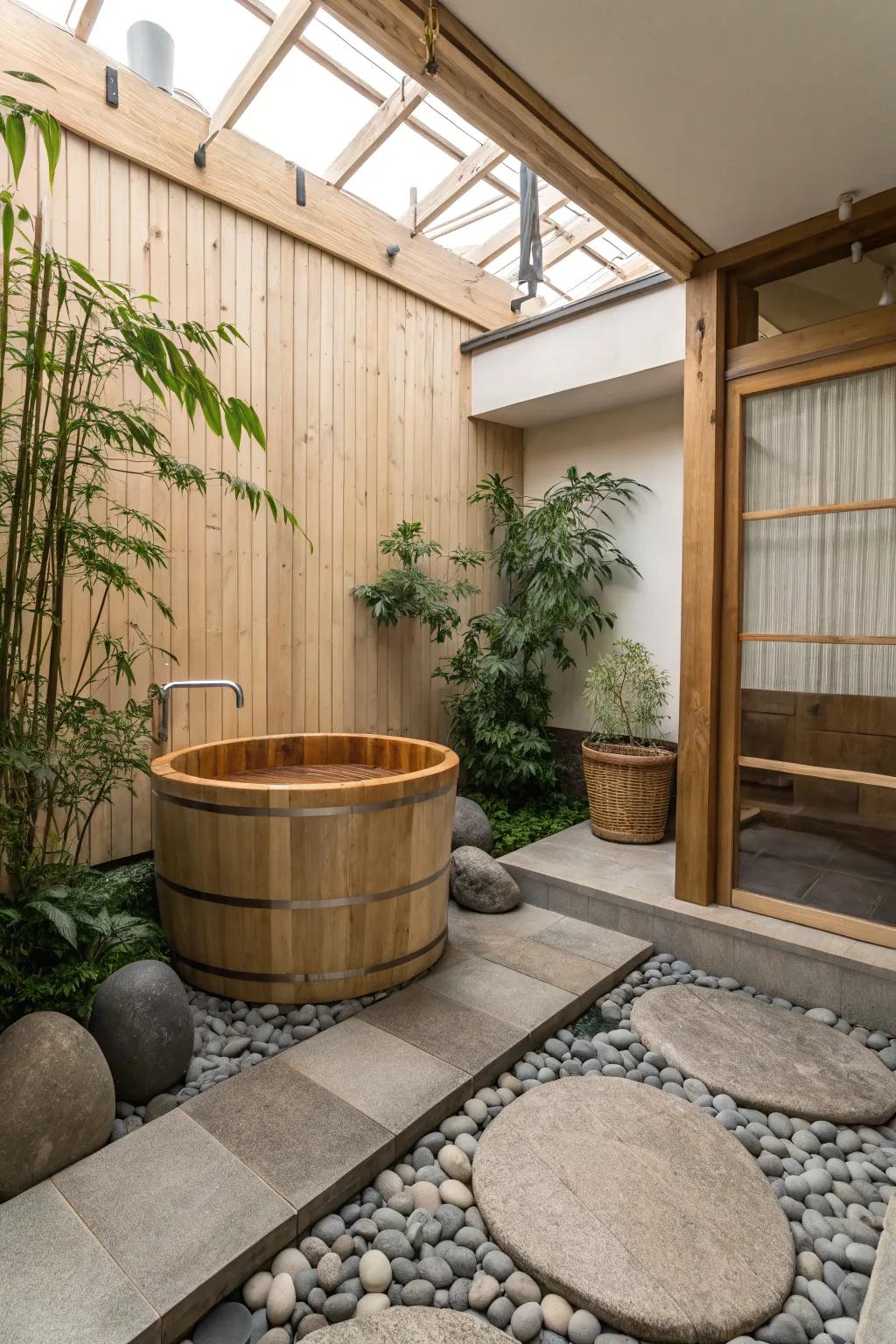 A zen bathroom layout that exudes peace and tranquility.