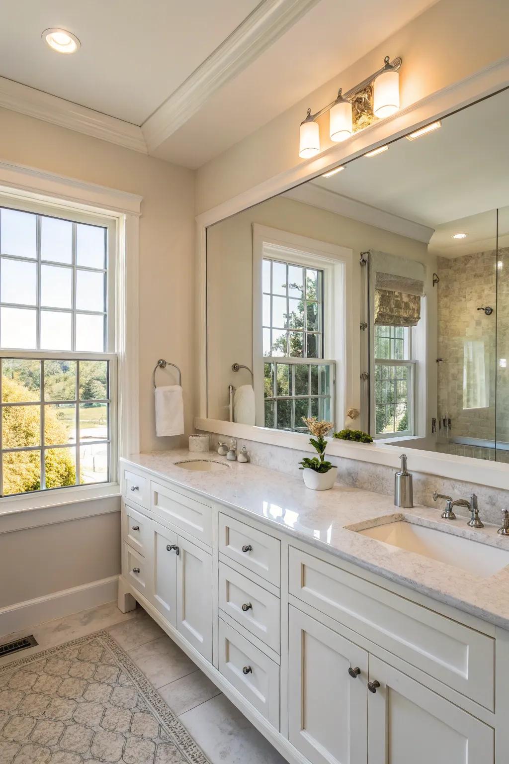 Mirrors that reflect natural light can brighten any room.