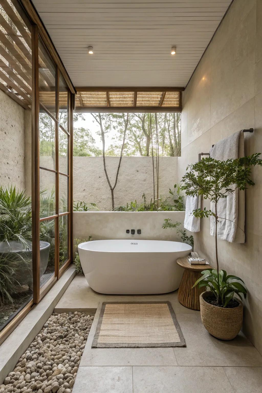 Enjoy simplicity and beauty with a simple bathtub frame design.