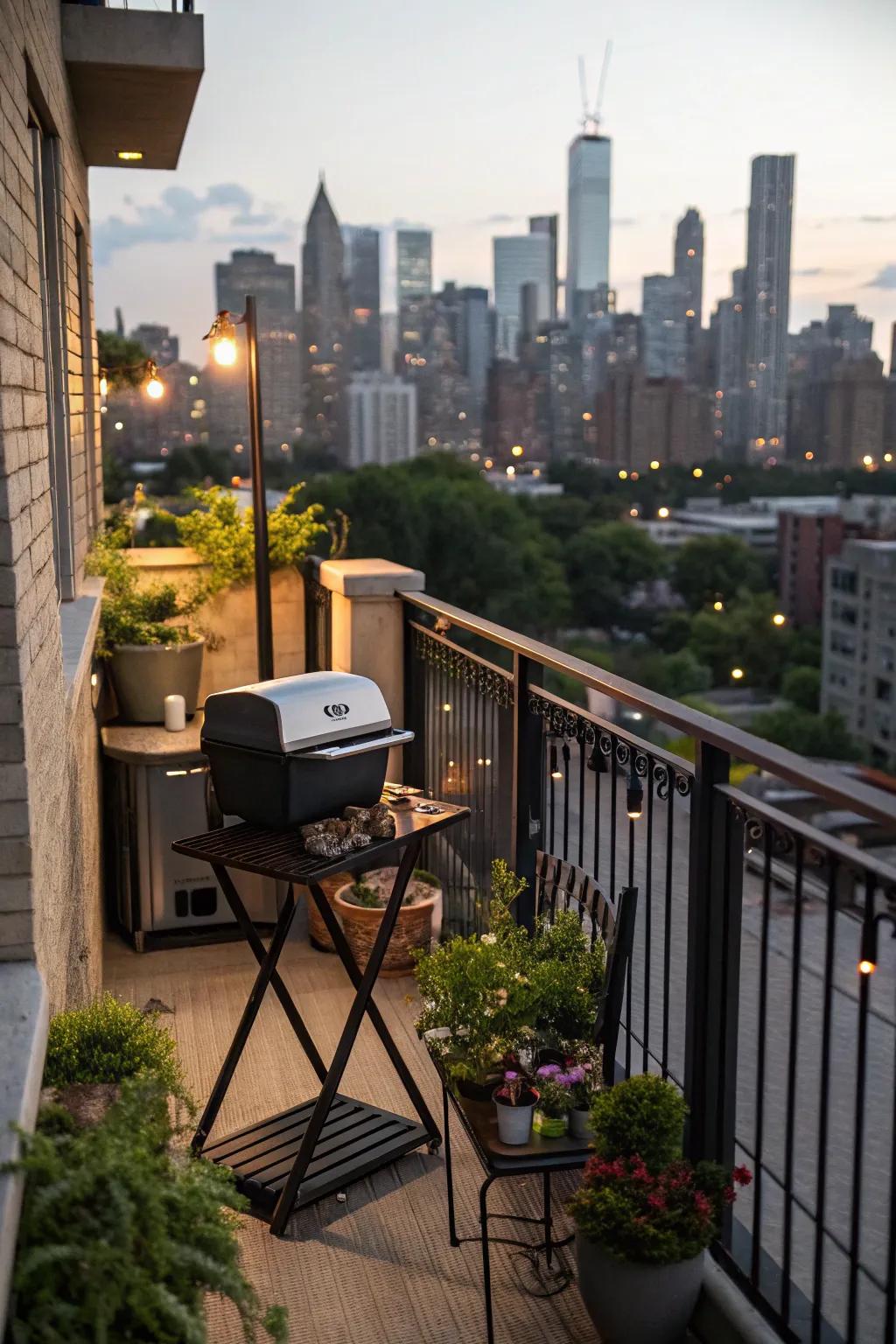 Efficient small-space grill for city living.