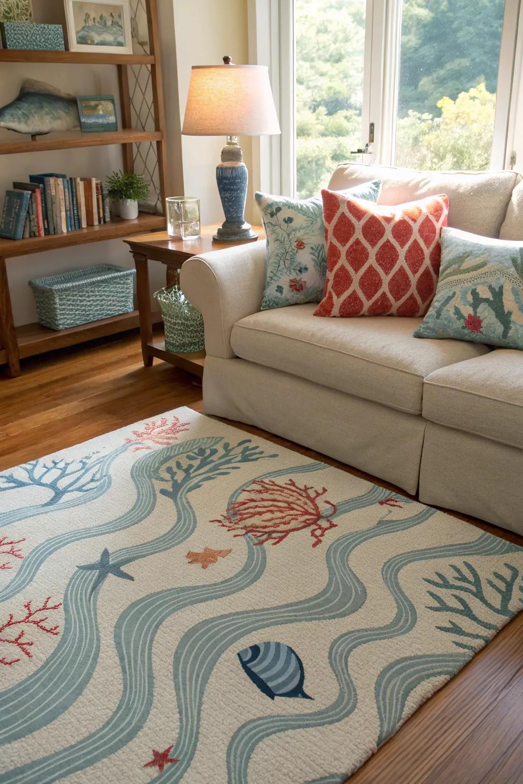 Sea patterns subtly enhance coastal characteristics.