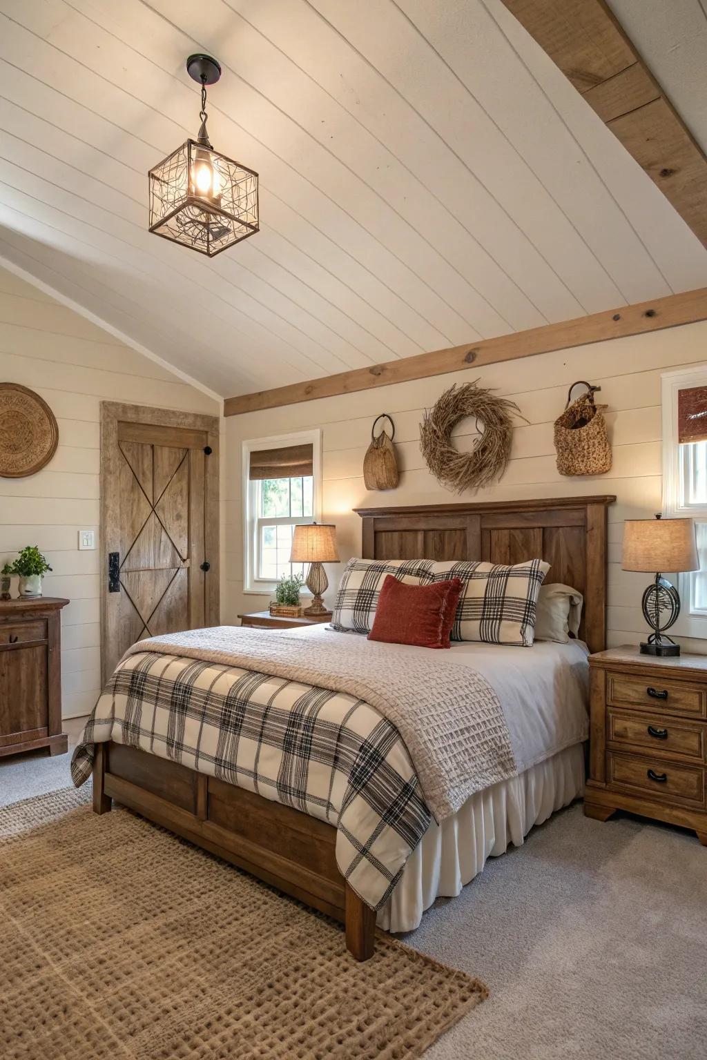 Embrace farmhouse appeal with shiplap ceilings.