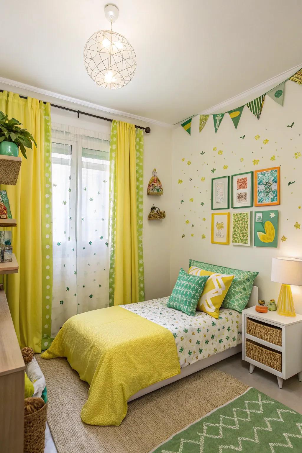 Energize your space with yellow-green hues.