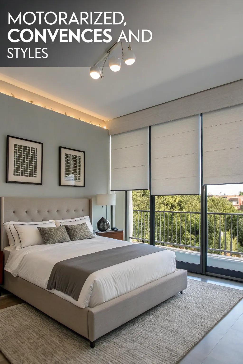 Automated coverings bring modern convenience to your bedroom.