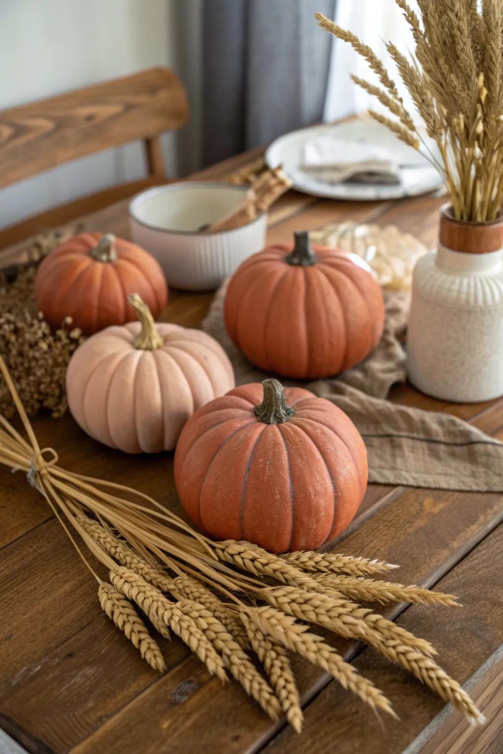 Embrace pastoral sophistication utilizing baked clay pumpkins.