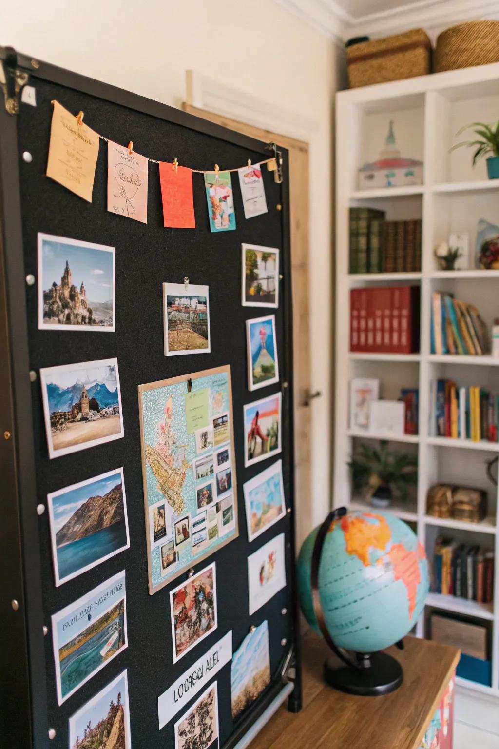 Revisit your adventures with a travel-themed memo board.