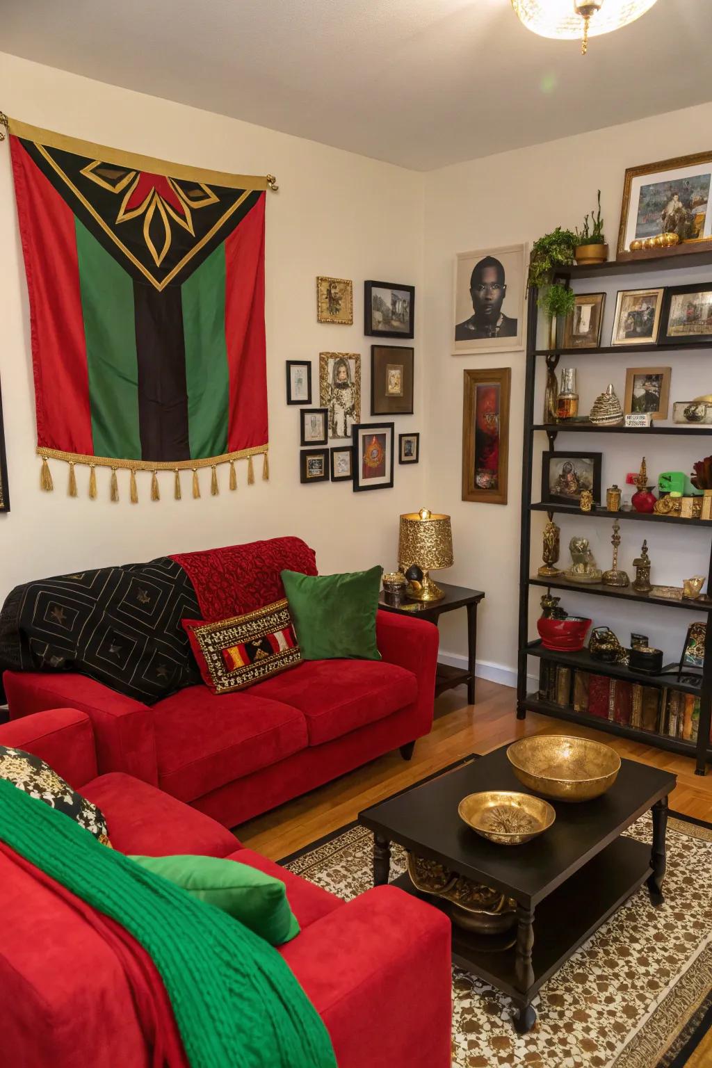 Décor infused with symbolic colors makes a rich atmosphere.