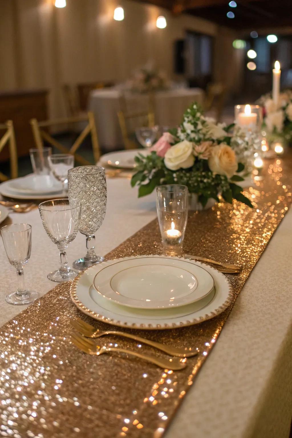 Table runners that add glam to dining.