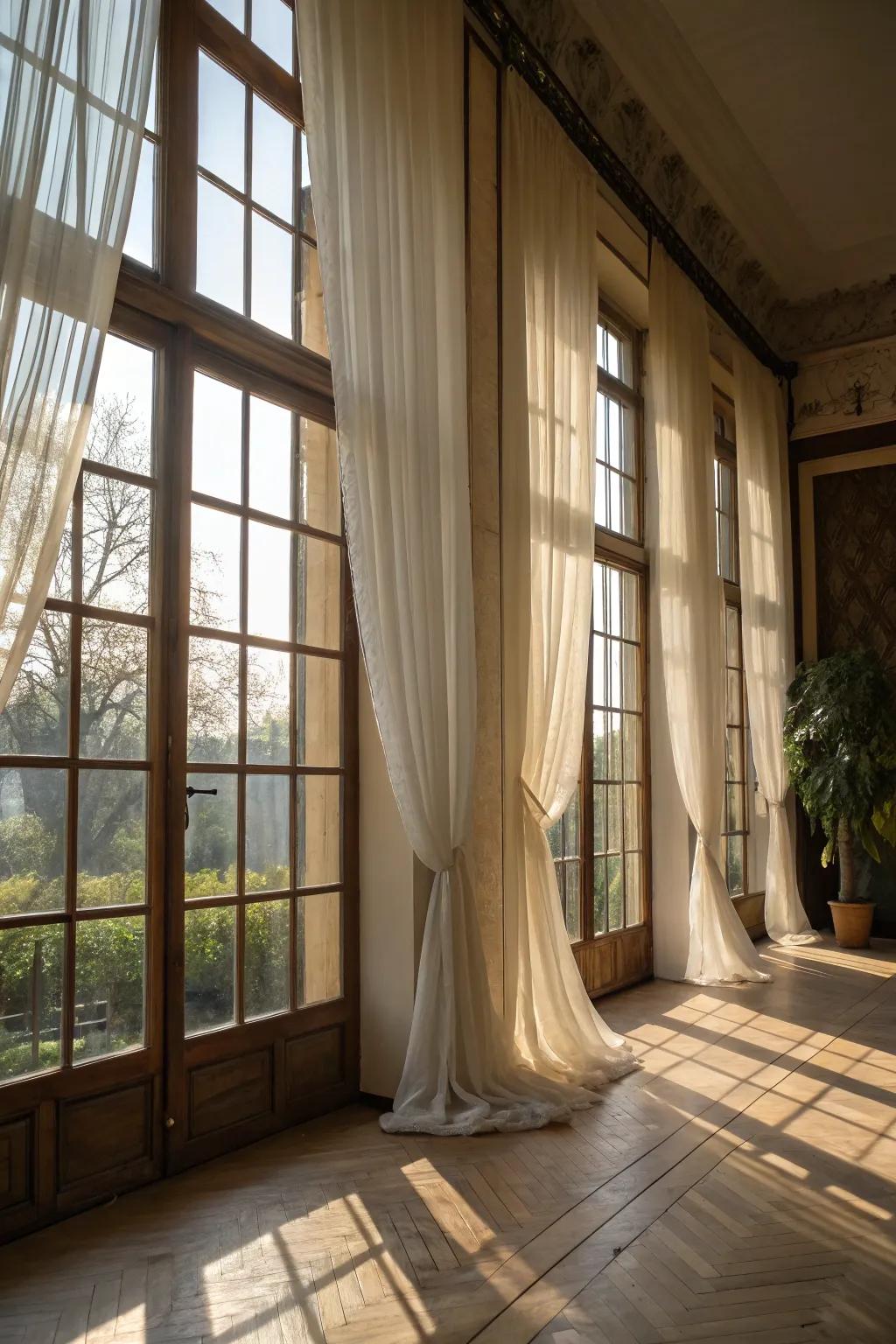 An open, airy space saturated with natural illumination.
