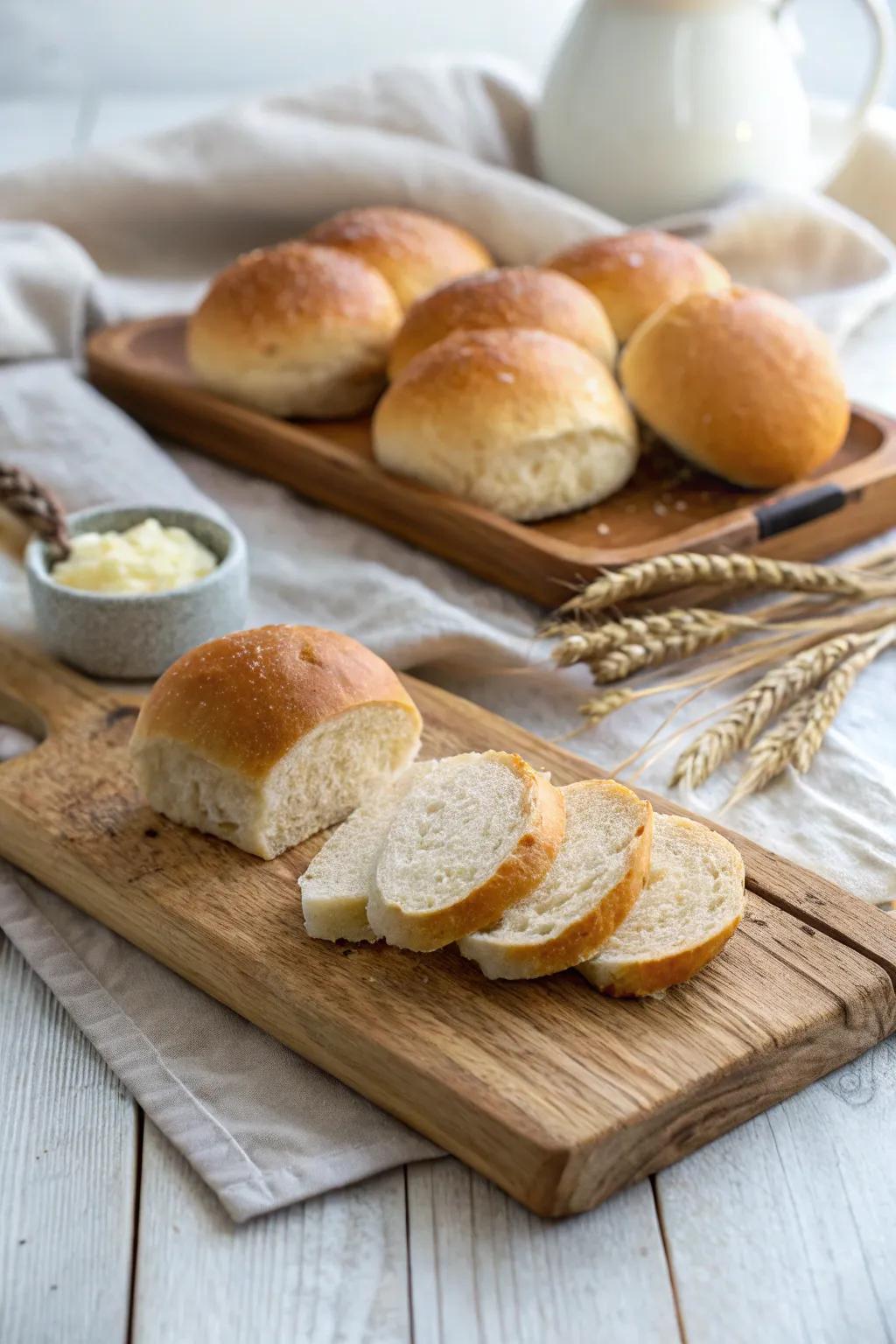 A variety of artisan breads and rolls for designing miniature sandwiches.